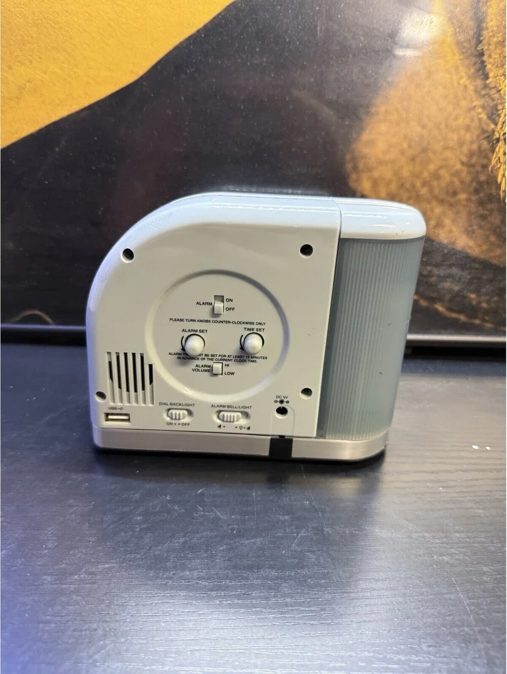Westclox Big Ben Moon Beam 43000X Aqua Blue Alarm Clock USB Light Tested
